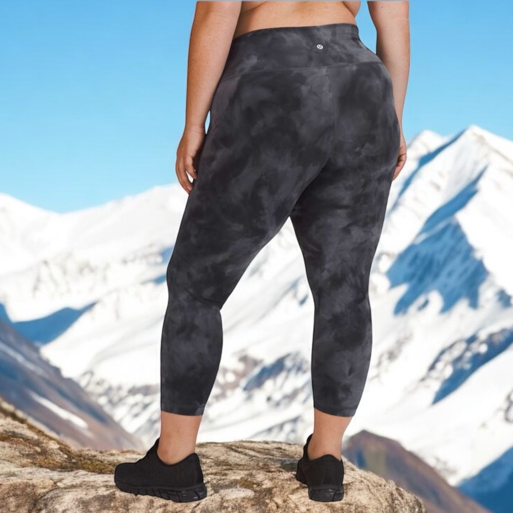 Lululemon Wunder Train High-Rise Crop 23 Diamond Dye Pitch Grey Graphite Grey 10 - Picture 2 of 9